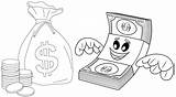 Money Coloring Pages Kids Pretty Fun Concepts Teach sketch template