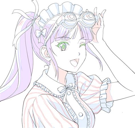 Tsuruga Ami Megami No Kafeterasu 1girl Maid Headdress One Eye