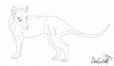 Thylacine Lineart Deviantart sketch template