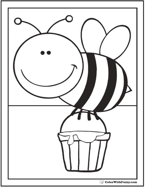 bee coloring pages hives flowers  honey