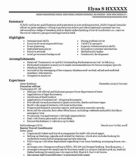 consular officer resume sample resumes misc livecareer