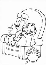 Garfield Odie Popcorn sketch template