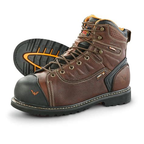 thorogood mens waterproof composite safety toe work boots brown