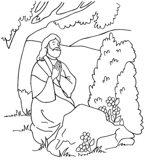 jesus praying coloring page