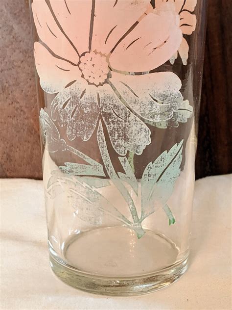 Federal Glass Daisy Drinking Glasses Set Of 6 Mod Floral