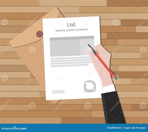 private limited company  sign document paper stock vector