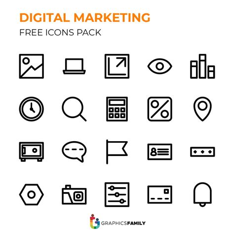 digital marketing icons set graphicsfamily