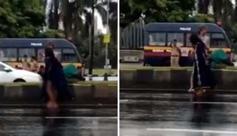 a couple in mumbai was filmed having sex on a road divider in marine