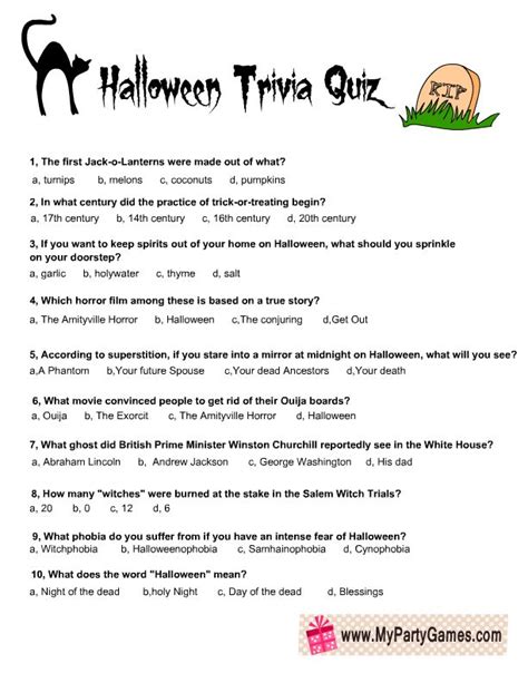 halloween trivia game printable halloween facts halloween quiz