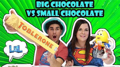 big chocolate vs small chocolate chocolate grande vs chocolate pequeño lol retos divertidos