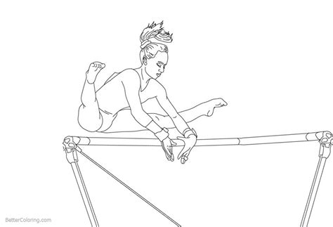 gymnastics coloring pages high bar  printable coloring pages