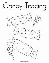 Candy Tracing Coloring Worksheets Preschool Trace Twistynoodle Noodle Writing Printables Twisty sketch template