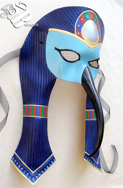 Made To Order Egyptian Thoth Leather Ibis Mask Etsy Leather Mask