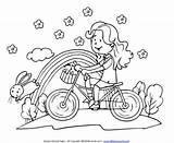 Coloring Bike Riding Girl Spring Pages Cute Color Kids Seasons Printable Colouring Two Girls Allkidsnetwork Bikes Summer Feeding Babies Bird sketch template