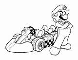 Mario Coloring Pages Kart Luigi Print Toad sketch template