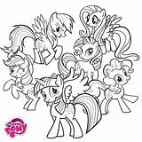 Pony Mlp Mane Equestria sketch template