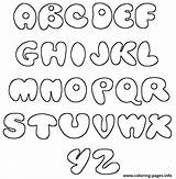 Coloring Az Letters Simple Pages Bubble Printable sketch template