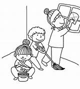 Coloring Pages Cleaning Kindness House Drawing Helping Mother Clean Showing Colouring Kids Family Color Getdrawings Printable Print School Show Let sketch template