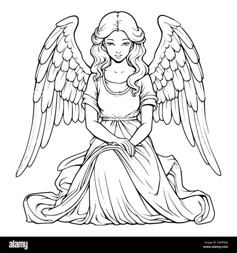 christmas angel coloring pages  res stock photography  images alamy