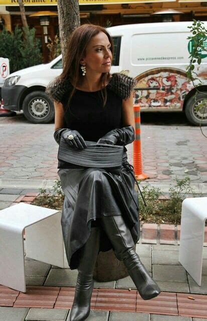 gloves boots in 2019 long leather skirt leather skirt leather fashion