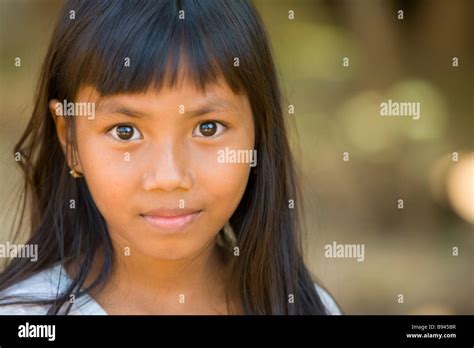 Young Cambodian Girl Photographed At An Island Village In The Mekong