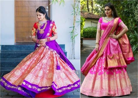 Pattu Lehengas And Half Saree For Every South Indian Bride