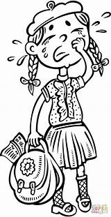 Coloring Clipart Girl Whining Pages Whined sketch template