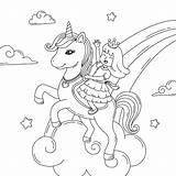 Licorne Unicornio Princesse Vecteurs Sauvegarder sketch template