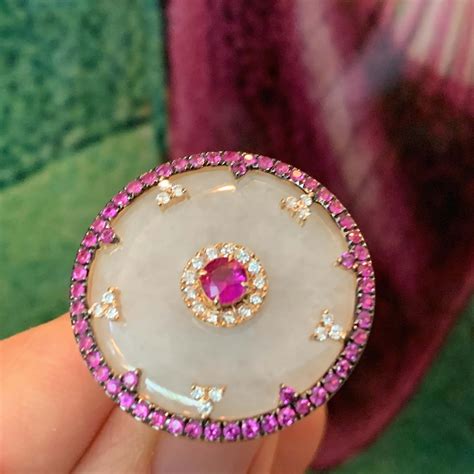 Celeste Ring In Jade And Pink Sapphires From Nadine Aysoy Nadine
