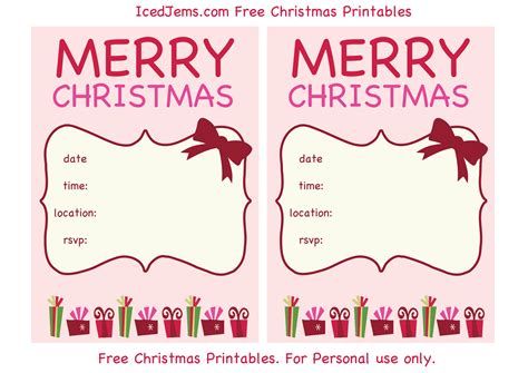 christmas invitations printable