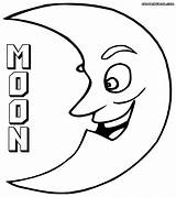 Moon Coloring Pages Crescent sketch template