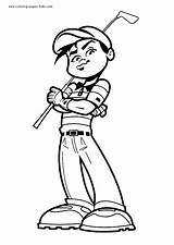 Coloring Sports Pages Summer Color Printable Sheets Kids Golfer Gif Found sketch template