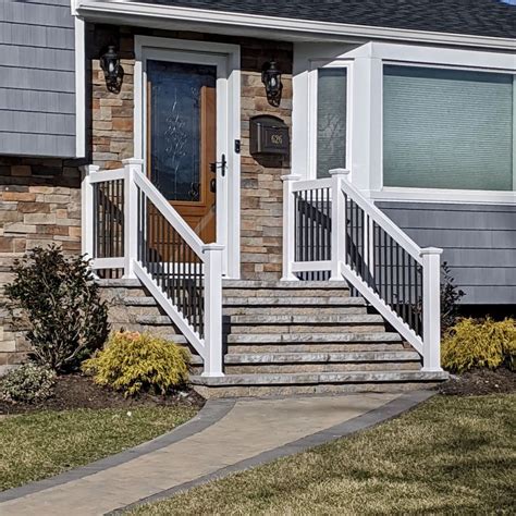 36 White Vinyl Bronze Aluminum Front Step Railings In 2020 Outdoor