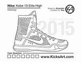 Kobe Nike Kicksart sketch template