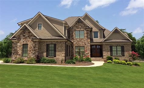 story home  brick  stone exterior ranch style house plans