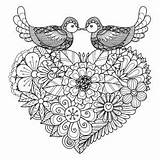 Oiseaux Amoureux Valentinstag Erwachsene Malbuch Fur Justcolor Valentin Adulti Adulte Coloriages sketch template