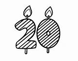 20 Years Old Coloring Coloringcrew Birthday sketch template