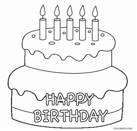 printable birthday cake coloring pages  kids coolbkids