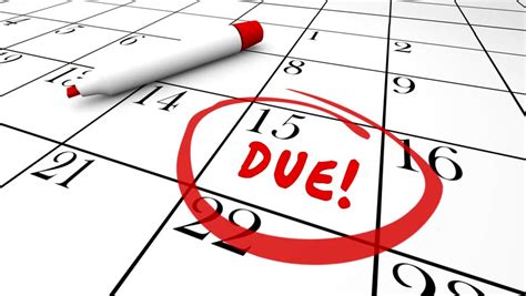 taxes due date deadline april  circled calendar reminder stock