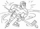 Hockey Coloring Pages Player Kleurplaat Print sketch template