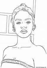 Rihanna Coloring Pages Celebrity Printable Print Color Famous Drawing Book African American Stars Pop Singers Celebreties Categories Info sketch template