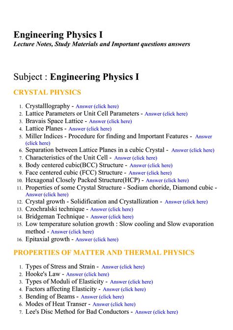 engineering physics  lecture notes study materials  important questions answers