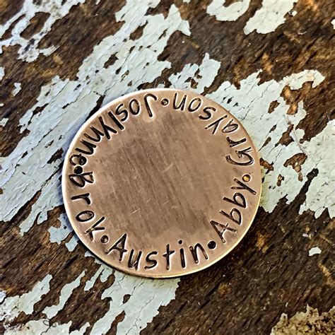 personalized pocket coin custom engraved brass token gifts etsy