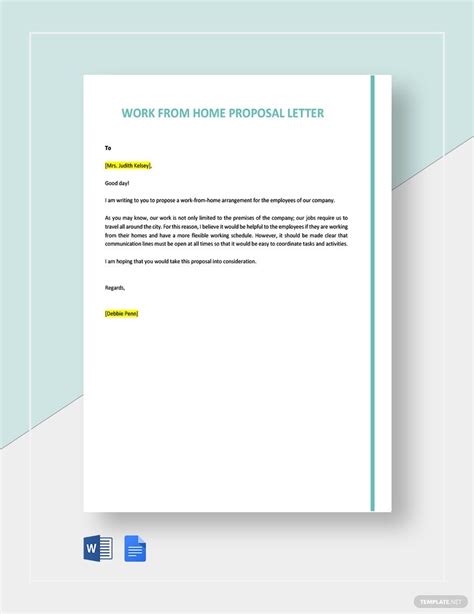 remote work letter template