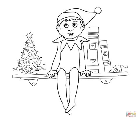 christmas coloring pages elf   shelf  reindeer coloring home