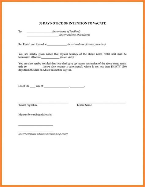 explore   landlord notice  vacate template   landlord