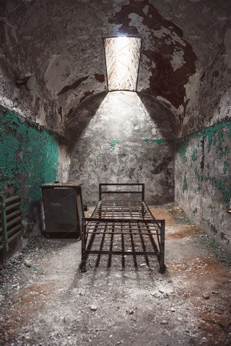abandoned prison cell room high quality architecture stock