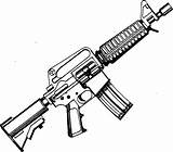 M4 Drawing Rifle Draw Getdrawings sketch template