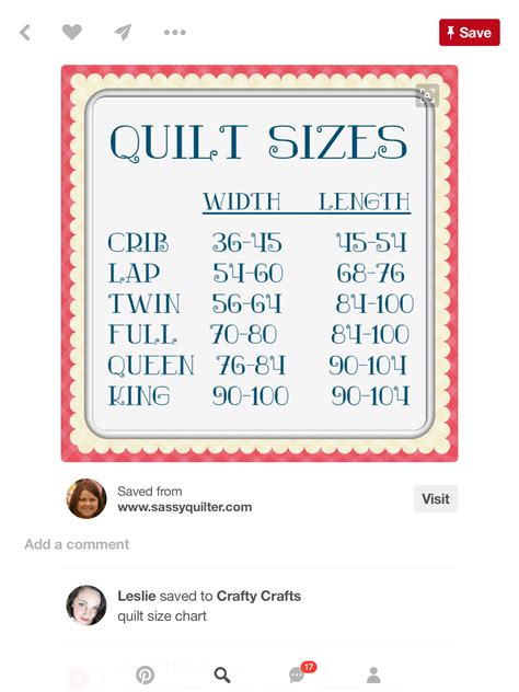 quilt sizes chart printable