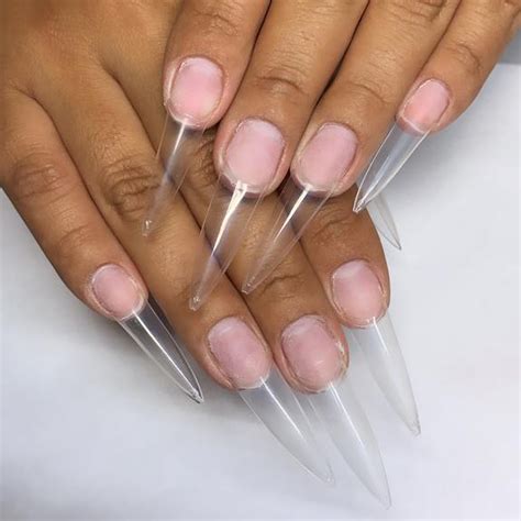 ibett nails  professional nail tips clear long stiletto  sizes  box